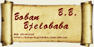 Boban Bjelobaba vizit kartica